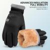 imageihuan Kids Winter Waterproof Ski Gloves Snowboarding Touchscreen Snow Cycling Running Gloves for Boys GirlsDark Black