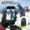 imageihuan Kids Winter Waterproof Ski Gloves Snowboarding Touchscreen Snow Cycling Running Gloves for Boys GirlsDark Black