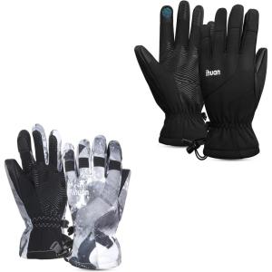 imageihuan Kids Adults Winter Waterproof Ski Gloves Snowboarding Touchscreen Cycling Gloves As Stocking Stuffers