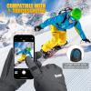 imageihuan Waterproof Ski GlovesWinter Snow GloveCold Weather for Women Men Warm Thermal Touch Screen Motorcycle Driving Hiking CyclingGray