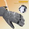 imageihuan Waterproof Ski GlovesWinter Snow GloveCold Weather for Women Men Warm Thermal Touch Screen Motorcycle Driving Hiking CyclingGray