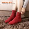 imageihuan Boot Socks for Women Cozy Fuzzy Thick Warm Crew Cabin Socks for Fall ampamp Winter Christmas Gift for Women 595Burgundy Grey Black3