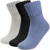 imageihuan Boot Socks for Women Cozy Fuzzy Thick Warm Crew Cabin Socks for Fall ampamp Winter Christmas Gift for Women 595Navy Blue Black Beige3