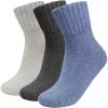 imageihuan Boot Socks for Women Cozy Fuzzy Thick Warm Crew Cabin Socks for Fall ampamp Winter Christmas Gift for Women 595Navy Blue Grey Beige3