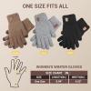 imageihuan Women Winter Gloves for Cold Weather Warm Touchscreen Driving Running Cycling Thermal Knit Gloves with Fleece LiningGrey