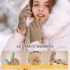 imageihuan Women Winter Gloves for Cold Weather Warm Touchscreen Driving Running Cycling Thermal Knit Gloves with Fleece LiningKhaki