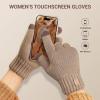 imageihuan Women Winter Gloves for Cold Weather Warm Touchscreen Driving Running Cycling Thermal Knit Gloves with Fleece LiningKhaki