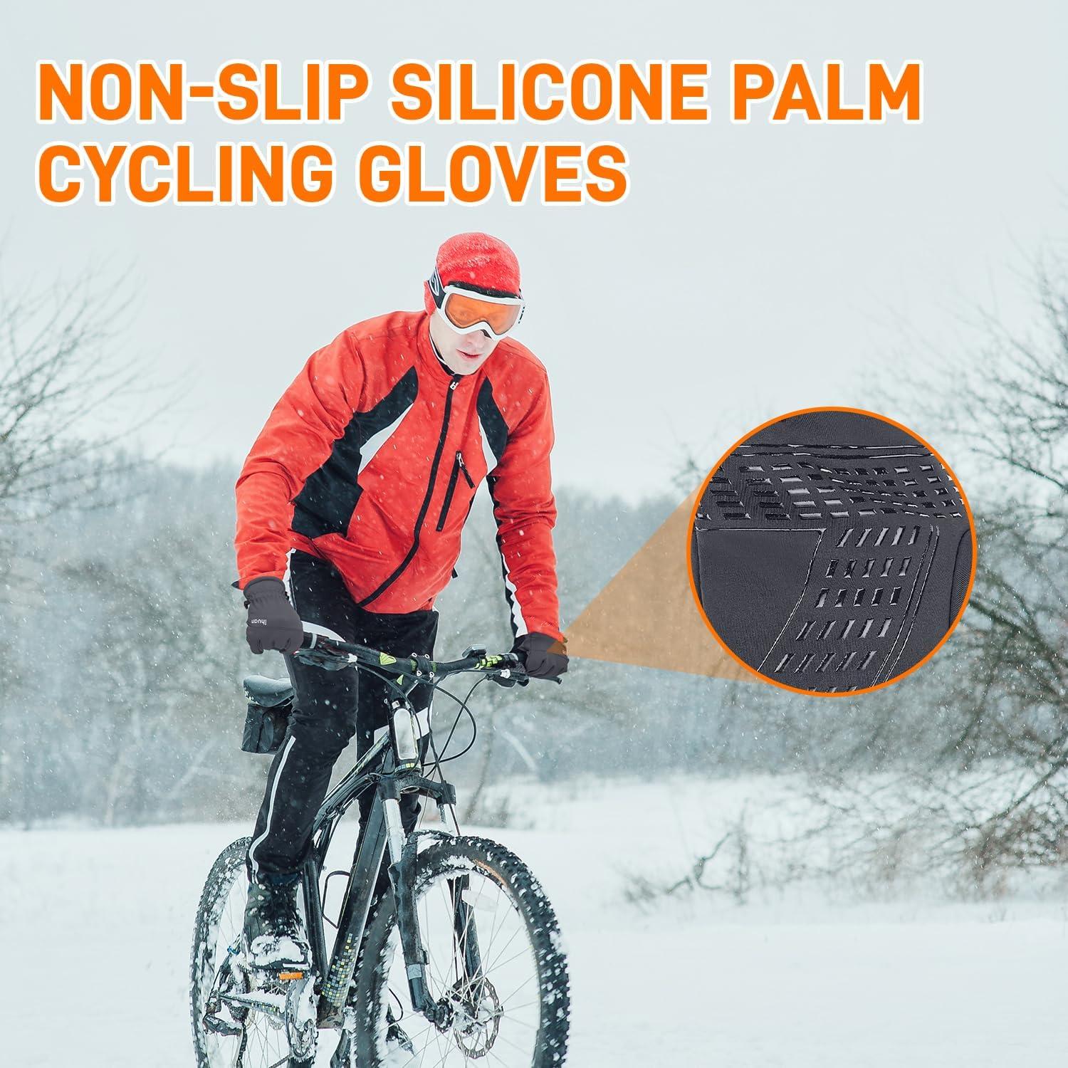 imageihuan Winter Gloves for Men Women Waterproof Warm Ski Snow Gloves for Cold Weather Thermal Material for Skiing Snowboarding Motorcycle Running Driving HikingGrey