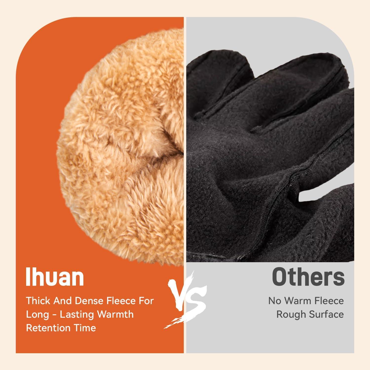 imageihuan Winter Gloves for Men Women Waterproof Warm Ski Snow Gloves for Cold Weather Thermal Material for Skiing Snowboarding Motorcycle Running Driving HikingGrey