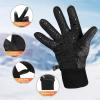 imageihuan Winter Hiking Gloves Women Men Cold Weather Thermal Warm Touch Screen Suit for Running Cycling DrivingDark Black