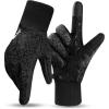 imageihuan Winter Hiking Gloves Women Men Cold Weather Thermal Warm Touch Screen Suit for Running Cycling DrivingDark Black