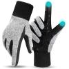 imageihuan Winter Hiking Gloves Women Men Cold Weather Thermal Warm Touch Screen Suit for Running Cycling DrivingGray