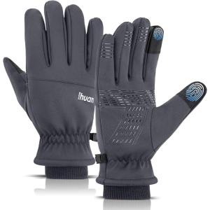 imageihuan Winter Gloves for Men Women Waterproof Warm Ski Snow Gloves for Cold Weather Thermal Material for Skiing Snowboarding Motorcycle Running Driving HikingGrey