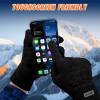 imageihuan Thermal Winter Gloves for Men Women Cold Weather Touchscreen Gloves for Running Cycling Hiking DrivingBlack