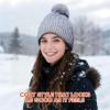 imageihuan Winter Hat Scarf Gloves Warmer Warm Knit Beanie Hat Touch Screen Gloves Set Neck Scarves for WomenGray
