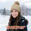 imageihuan Winter Hat Scarf Gloves Warmer Warm Knit Beanie Hat Touch Screen Gloves Set Neck Scarves for WomenKhaki