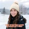 imageihuan Winter Hat Scarf Gloves Warmer Warm Knit Beanie Hat Touch Screen Gloves Set Neck Scarves for WomenOffwhite