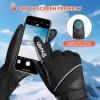 imageihuan Winter Waterproof Ski Gloves for Men ampamp Women 30 Thermal Gloves Touch Screen Warm for Skiing Cycling Motorcycle RunningBlack