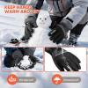 imageihuan Winter Waterproof Ski Gloves for Men ampamp Women 30 Thermal Gloves Touch Screen Warm for Skiing Cycling Motorcycle RunningGrey