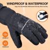 imageihuan Winter Waterproof Skiing Gloves for Men ampamp Women Cold Weather Thermal Gloves with Touchscreen Fingers Windproof Snowboarding Running Cycling Driving Hiking Motorcycle MotorcyclingBlack