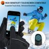 imageihuan Winter Waterproof Skiing Gloves for Men ampamp Women Cold Weather Thermal Gloves with Touchscreen Fingers Windproof Snowboarding Running Cycling Driving Hiking Motorcycle MotorcyclingBlack