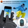 imageihuan Winter Waterproof Skiing Gloves for Men ampamp Women Cold Weather Thermal Gloves with Touchscreen Fingers Windproof Snowboarding Running Cycling Driving Hiking Motorcycle MotorcyclingGrey