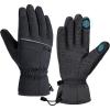 imageihuan Winter Waterproof Skiing Gloves for Men ampamp Women Cold Weather Thermal Gloves with Touchscreen Fingers Windproof Snowboarding Running Cycling Driving Hiking Motorcycle MotorcyclingBlack