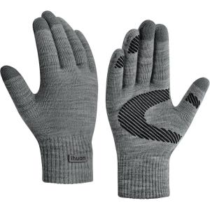 imageihuan Thermal Winter Gloves for Men Women Cold Weather Touchscreen Gloves for Running Cycling Hiking DrivingGrey