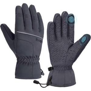 imageihuan Winter Waterproof Skiing Gloves for Men ampamp Women Cold Weather Thermal Gloves with Touchscreen Fingers Windproof Snowboarding Running Cycling Driving Hiking Motorcycle MotorcyclingGrey