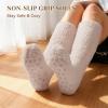 imageihuan Gifts Fuzzy ampamp Cozy Socks Warm Fluffy Cloud Sock For Women Comfy Winter Plush Sleeping Slipper Socks  Super SoftNonslip Oatmeal2pairs