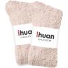imageihuan Gifts Fuzzy ampamp Cozy Socks Warm Fluffy Cloud Sock For Women Comfy Winter Plush Sleeping Slipper Socks  Super SoftOatmeal2pairs
