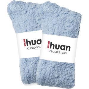 imageihuan Christmas Gifts for WomenStocking StuffersWarm Fuzzy ampamp Cozy Cloud Sock For MenFluffy Winter Sleeping Slipper Socks2pairsblue