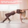 image:imageihuan 6 Pairs Pilates Socks for women NonSlip Yoga Socks With GripampStrap for Dance Barre Ballet Fitness Workout596black