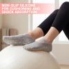 image:imageihuan 6 Pairs Pilates Socks for women NonSlip Yoga Socks With GripampStrap for Dance Barre Ballet Fitness Workout59GreyPinkPurpleBlackApricotGreen