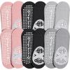image:imageihuan 6 Pairs Pilates Socks for women NonSlip Yoga Socks With GripampStrap for Dance Barre Ballet Fitness Workout592pink2black2grey
