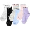 6pairs-(1white&1black&1cream&1blue&1pink&1purple)