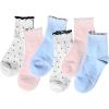 image:imageihuan 6 Pairs Womens Ruffle Crew Socks with Polka Dot Cute Cotton Frilly Ankle Socks for Women Teen Girls Breathable6pairs2white2pink2blue