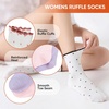 image:imageihuan 6 Pairs Womens Ruffle Cute Ankle Socks with Polka Dot Crew Cotton Frilly Casual Socks for Women Teen Girls Breathable6pairs3white3black