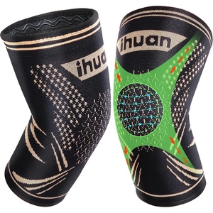 image:imageihuan Copper Knee Braces Sleeves for Knee Pain Women Men  Compression Knee Brace Support for Working Running Workoutblack