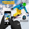 image:imageihuan Ski Snow Winter Gloves Women Men WaterproofCold Weather Warm Thermal Touch Screen Driving Hiking Motorcycle CyclingBlack