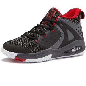 imageAND1 Girls ampamp Boys Basketball Shoes Kids Boys High Top Sneakers Youth Basketball Boys Shoes Size 1 to 7 Little and Big KidBlackDark GreyRed