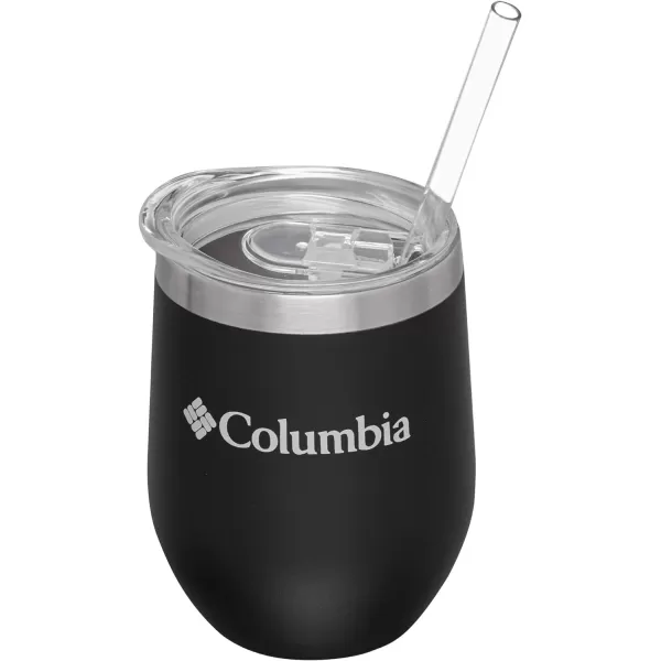 Columbia 12 fl oz Double-Wall Insulated Vacuum Cocktail Tumbler with Straw, Black