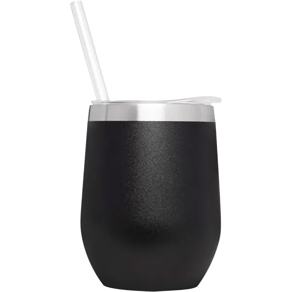 Columbia 12 fl oz Double-Wall Insulated Vacuum Cocktail Tumbler with Straw, Black