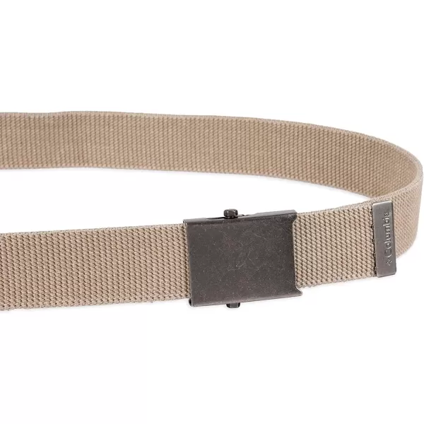 Columbia Unisex-Adult Military Web Belt-Adjustable One Size Cotton Strap and Metal Plaque Buckle