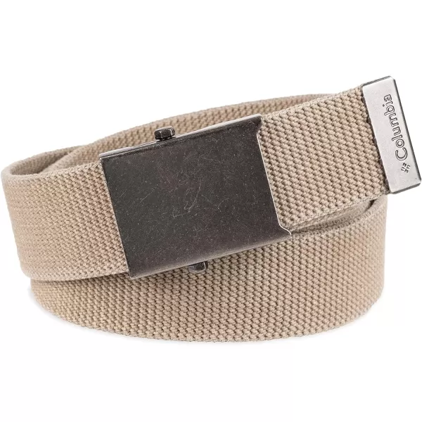 Columbia Unisex-Adult Military Web Belt-Adjustable One Size Cotton Strap and Metal Plaque Buckle