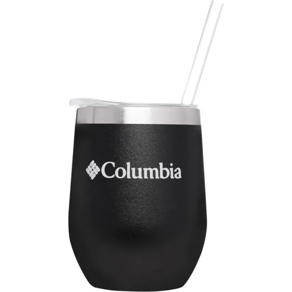 Columbia 12 fl oz Double-Wall Insulated Vacuum Cocktail Tumbler with Straw, Black