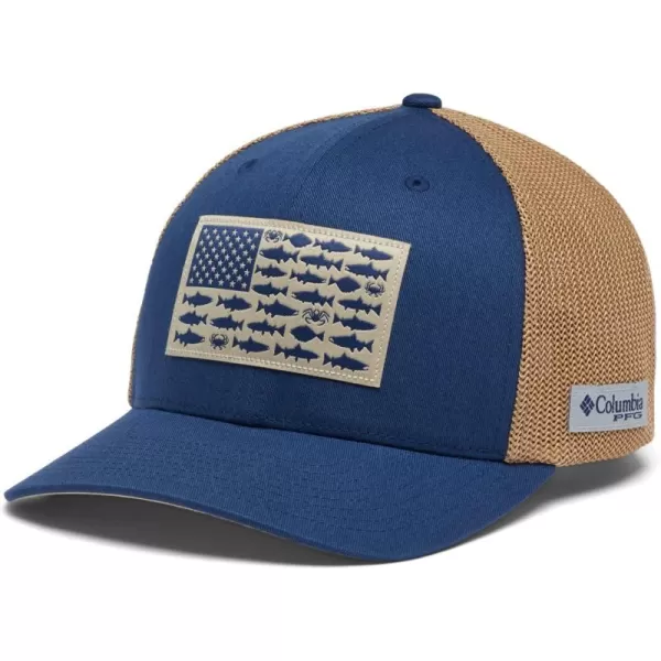 Columbia PFG Mesh Canada Fish Flag Stretch-Fit Hat