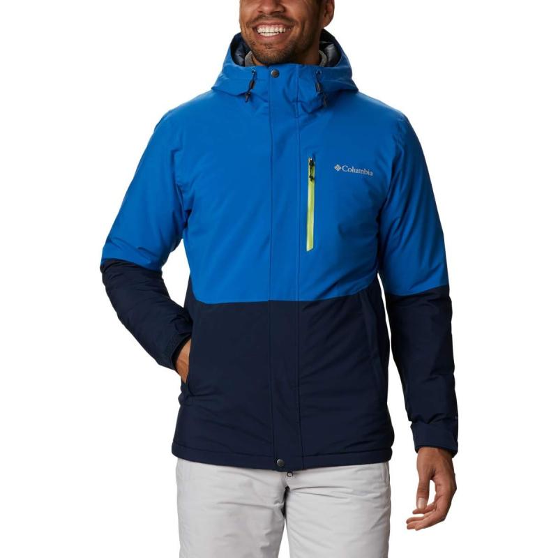 Columbia Youth District Jacket – Giacca Invernale Per Ragazzi, Blu Notte/verde Brillante, Taglia X-Large, Con Cerniera