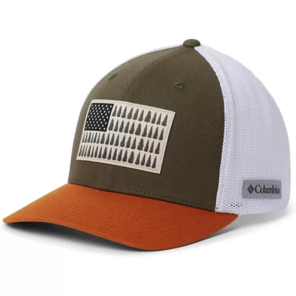 Columbia Unisex-Adult Tree Flag Mesh Ball Cap - High Crown