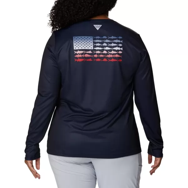 Columbia Women's Tidal Tee PFG Fish Flag Ls